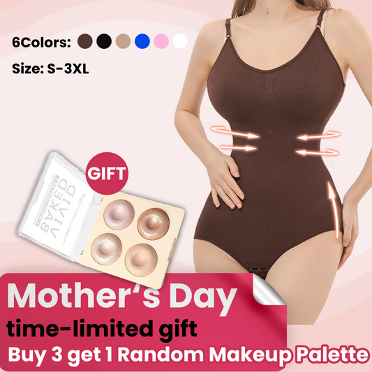 Mother's Day💃(Buy 3 get 1 Random Makeup Palette) V-Neck Women's Adjustable Spaghetti Strap Seamless Bodysuit💃
